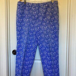 Appleseed’s Blue Floral Stretch Ankle Pants, Women’s 18